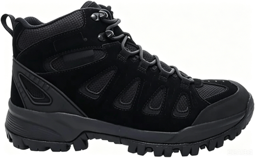 Mens Ridge Walker Round Toe Hiking Casual Boots Ankle - Black