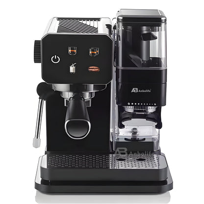 Anbo Multi-Function Semi-Automatic Espresso Machine with Built-In Grinder & Digital Display