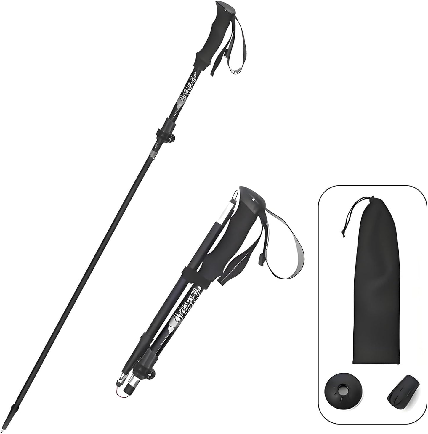 Aluminum Collapsible Ultralight Travel Trekking Hiking Poles Djustable Height,Walking Sticks with Quick Lock System, Telescopic, Camping for Men and Women