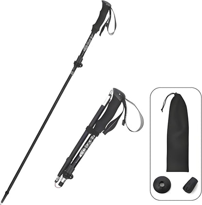 Aluminum Collapsible Ultralight Travel Trekking Hiking Poles Djustable Height,Walking Sticks with Quick Lock System, Telescopic, Camping for Men and Women