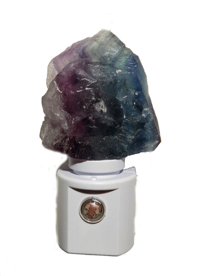 Rainbow and Green Fluorite "Rough" LED Gemstone Sensor Night Lights in Assorted Colors