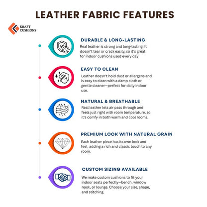 Custom Tufted Faux Leather Seat Cushion: 2-Inch Thick Pad
