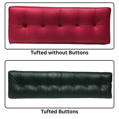 Custom Tufted Faux Leather Seat Cushion: 2-Inch Thick Pad