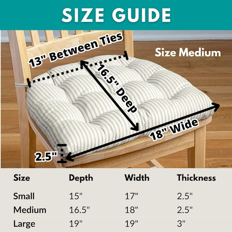 U-Shaped Cotton Dining Chair Pads with Ties - Comfortable Washable Latex Foam Cushions
