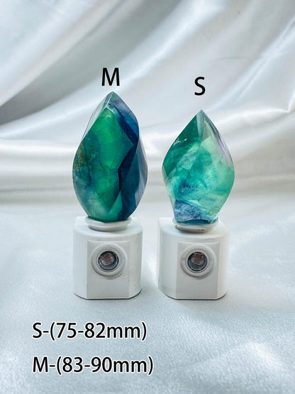 Natural Fluorite Freeform Night Light With Light Sensor | Baby Shower Gift | Nursery Night Lamp (120V US/Canada Plug)  | Crystal Gift