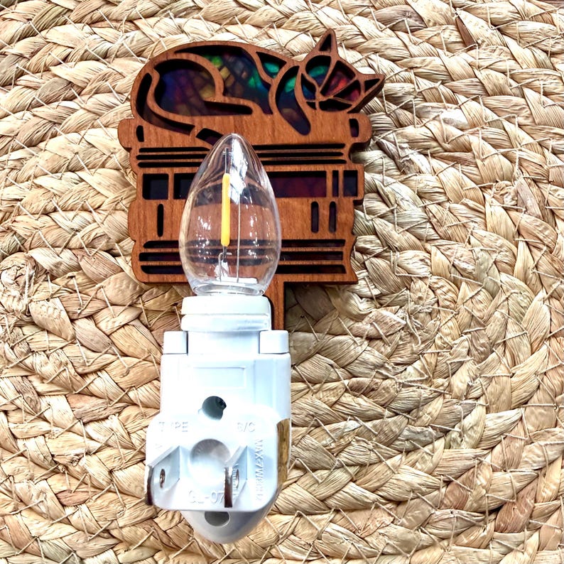 Cats and Books Night Light, Plug in Nightlight Cats,Birthday Gift for Cat Lover, Cat Lover Gift for Girls, Cat Home Decor, Cat Lady Gift