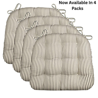 U-Shaped Cotton Dining Chair Pads with Ties - Comfortable Washable Latex Foam Cushions