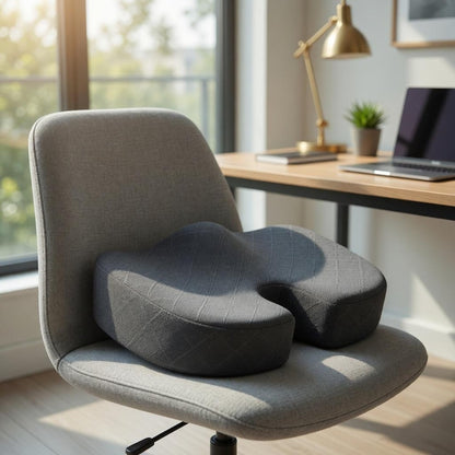 Ergonomic Memory Foam Seat Cushion, Pain Relief Coccyx Hip Support