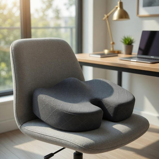 Ergonomic Memory Foam Seat Cushion, Pain Relief Coccyx Hip Support