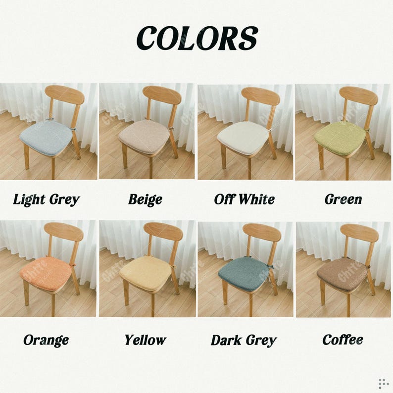 U Shaped Chair Pad, Linen Blend Seat Cushion, High Density Foam Dining Pad