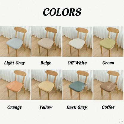 U Shaped Chair Pad, Linen Blend Seat Cushion, High Density Foam Dining Pad