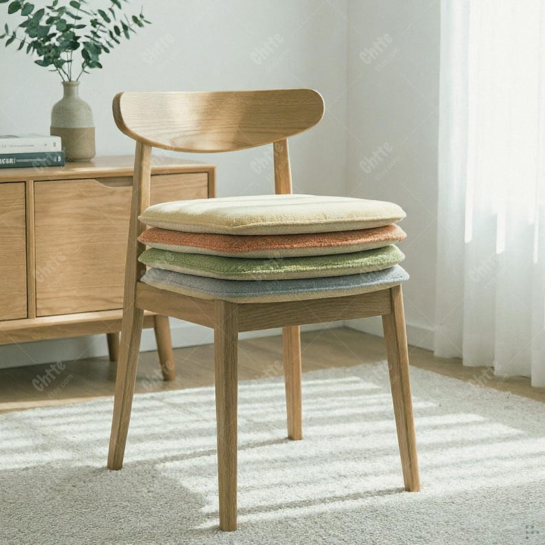 U Shaped Chair Pad, Linen Blend Seat Cushion, High Density Foam Dining Pad