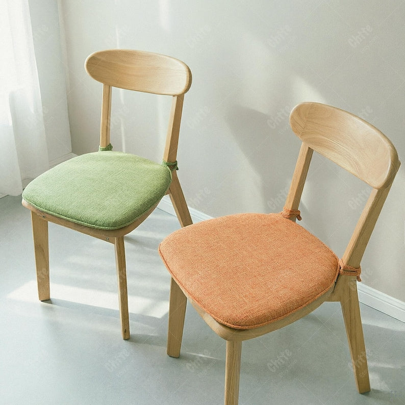 U Shaped Chair Pad, Linen Blend Seat Cushion, High Density Foam Dining Pad