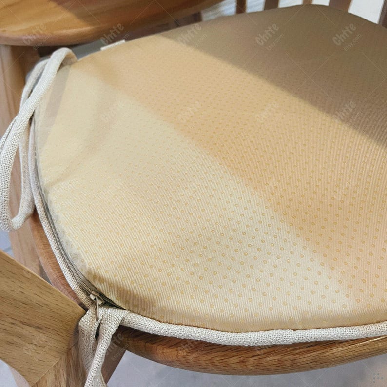 U Shaped Chair Pad, Linen Blend Seat Cushion, High Density Foam Dining Pad