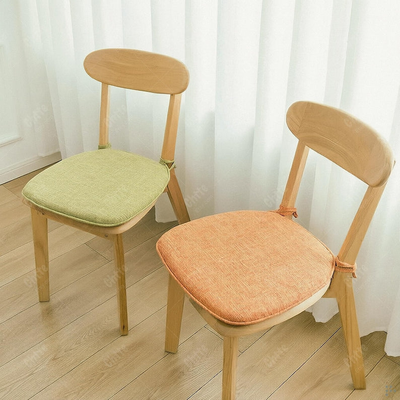 U Shaped Chair Pad, Linen Blend Seat Cushion, High Density Foam Dining Pad