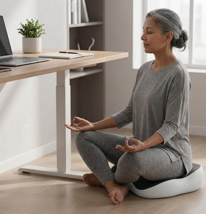 Ergonomic and orthopedic memory foam cushion for the coccyx and back