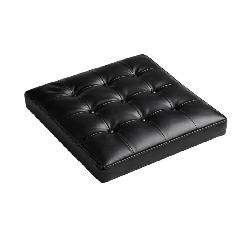 Custom Tufted Faux Leather Seat Cushion: 2-Inch Thick Pad