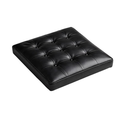 Custom Tufted Faux Leather Seat Cushion: 2-Inch Thick Pad