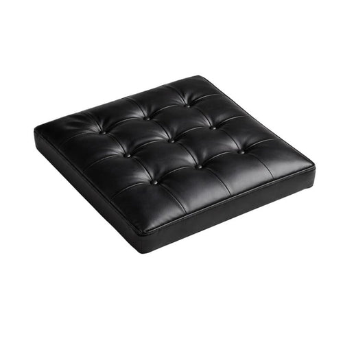 Custom Tufted Faux Leather Seat Cushion: 2-Inch Thick Pad