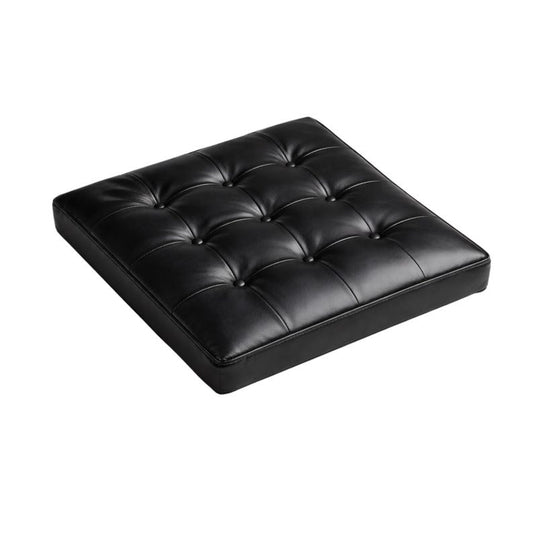 Custom Tufted Faux Leather Seat Cushion: 2-Inch Thick Pad